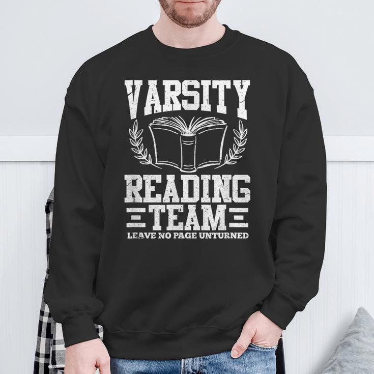 Varsity Reading Team Bookworm Book Lover Reader Sweatshirt Gifts for Old Men