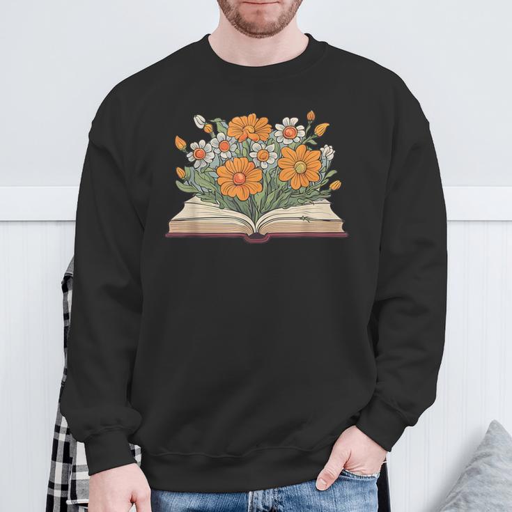 Vintage Book Lover Teacher Wildflowers Reading Read Graphic Sweatshirt Gifts for Old Men Vintage Book Lover Teacher Wildflowers Reading Read Graphic Sweatshirt Gifts for Old Men