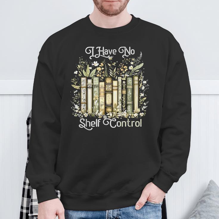 Vintage Floral Bookshelf I Have No Shelf Control Book Lovers Sweatshirt Gifts for Old Men