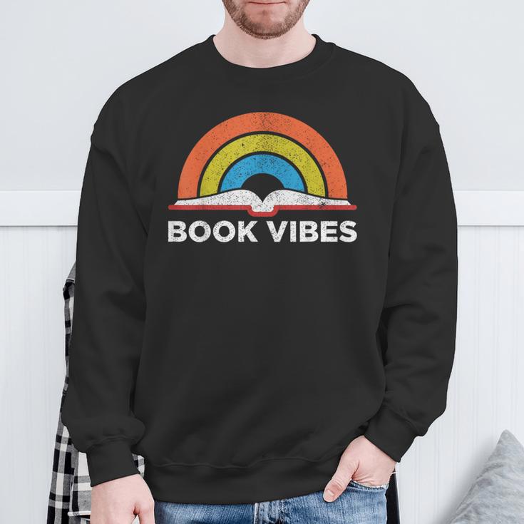 Vintage Retro Book Vibes Rainbow For Reading Lovers Sweatshirt Gifts for Old Men Vintage Retro Book Vibes Rainbow For Reading Lovers Sweatshirt Gifts for Old Men