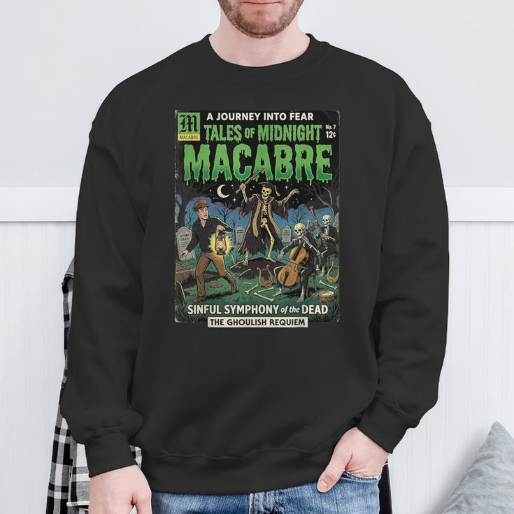 Vintage Retro Horror Comic Book Cover Skeleton Macabre Sweatshirt Gifts for Old Men