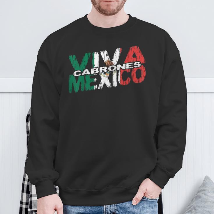 Viva Mexico Cabrones メキシコ独立 メキシカン国旗 スウェットシャツ 高齢者への贈り物