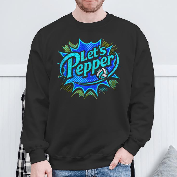 Volleyball Lets Pepper Comic Book Pop Art Teen Girls Cute Sweatshirt Gifts for Old Men