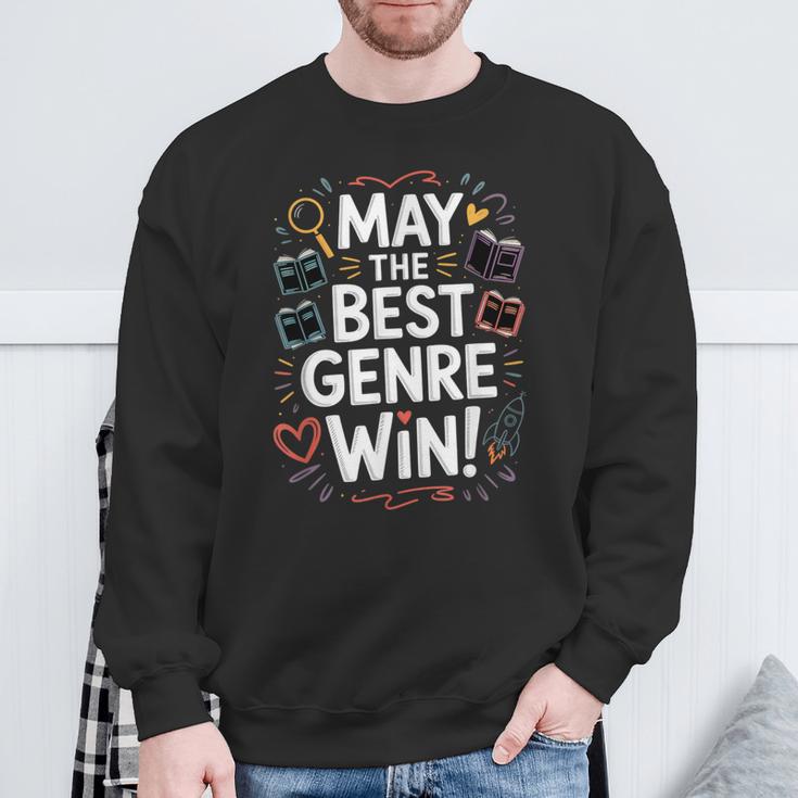 Whimsical Book Genre Battle Sweatshirt Gifts for Old Men