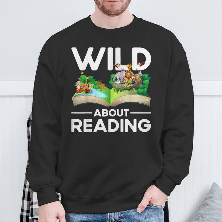 Wild About Reading Lovers Avid Readers Bookworms Book Lovers Sweatshirt Gifts for Old Men Wild About Reading Lovers Avid Readers Bookworms Book Lovers Sweatshirt Gifts for Old Men