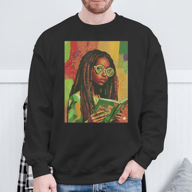 Women Reading Book Educated Black History Month Women Sweatshirt Gifts for Old Men