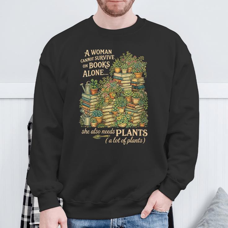 Women's Book & Plant Lover Reading Gardening She Also Need Plants Sweatshirt Gifts for Old Men Women's Book & Plant Lover Reading Gardening She Also Need Plants Sweatshirt Gifts for Old Men
