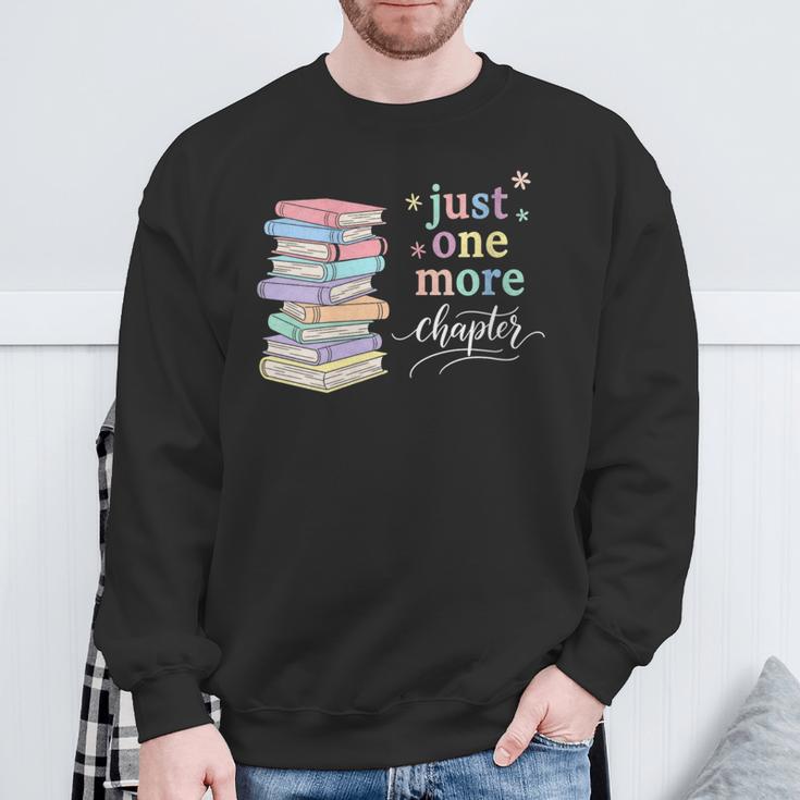 Women's Just One More Chapter Cozy Pastel Bookworm Cute Book Reader Sweatshirt Gifts for Old Men