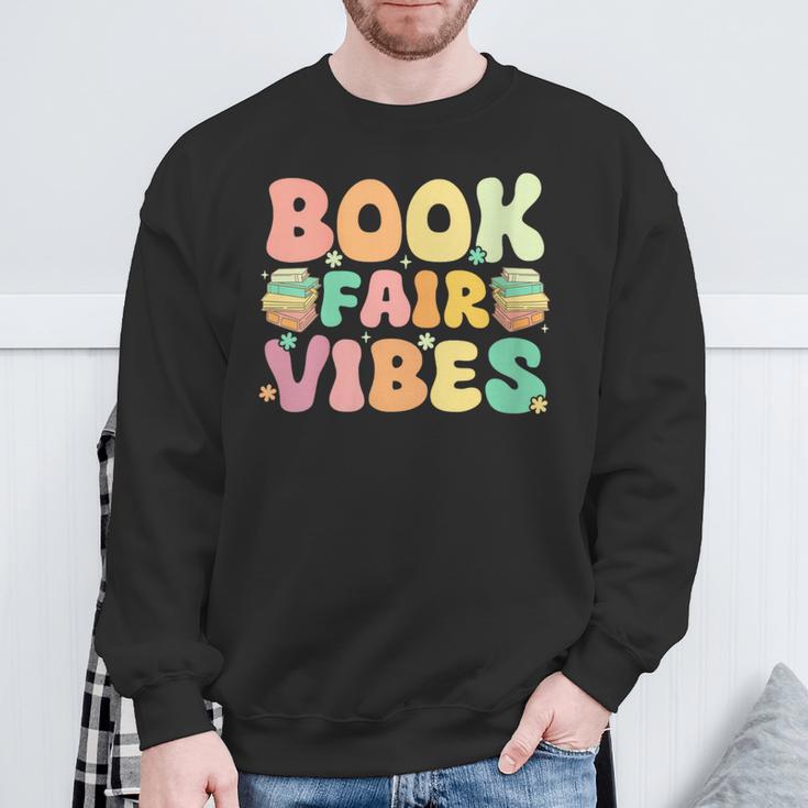 Women's Library Book Fair Vibe Groovy Retro School Reading Nostalgic Sweatshirt Gifts for Old Men Women's Library Book Fair Vibe Groovy Retro School Reading Nostalgic Sweatshirt Gifts for Old Men