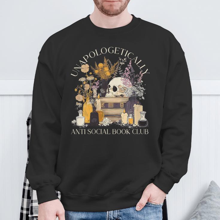 Women's Unapologetically Anti Social Book Club Sweatshirt Gifts for Old Men