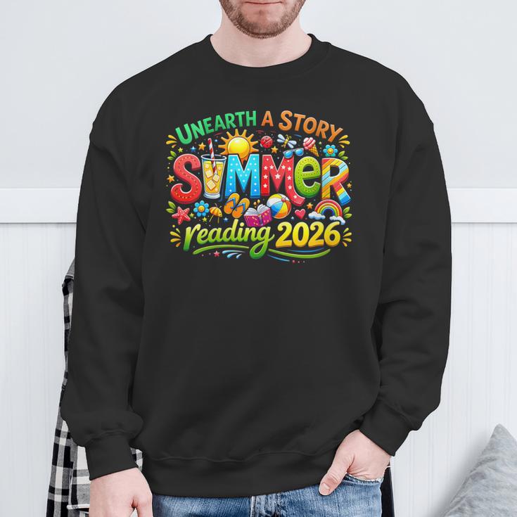 Women's Unearth a Story Summer 2026 Summer Reading Program Book Sweatshirt Gifts for Old Men