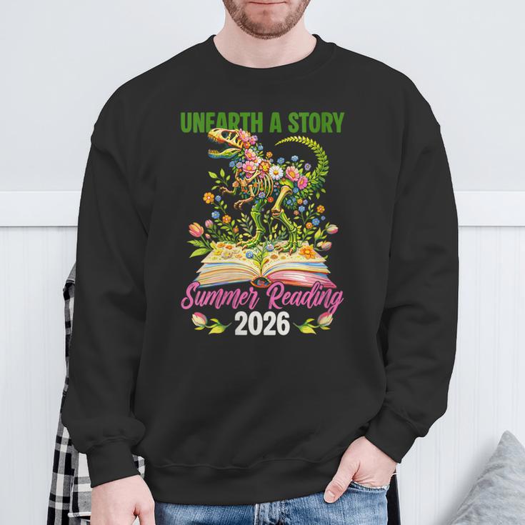 Women's Unearth A StoryRex Reading Book Floral Summer Reading Sweatshirt Gifts for Old Men