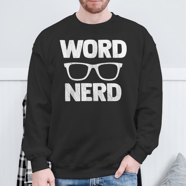 Word Nerd Book Reading Sweatshirt Gifts for Old Men