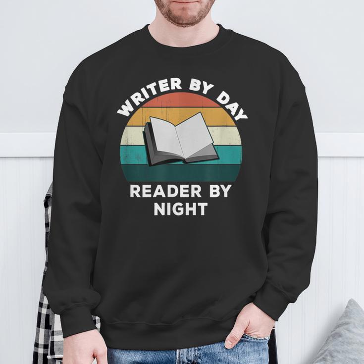 Writer By Day Reader By Night Write Cool Book Lover Sweatshirt Gifts for Old Men