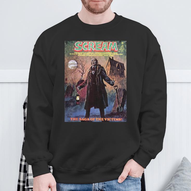 Zombie Halloween Horror Vintage Comic Book Retro Scary Sweatshirt Gifts for Old Men