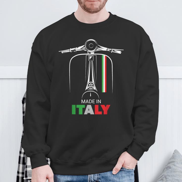 イタリアのバイカーライダーオートバイ愛イタリアスクーターバイクスクート スウェットシャツ 高齢者への贈り物