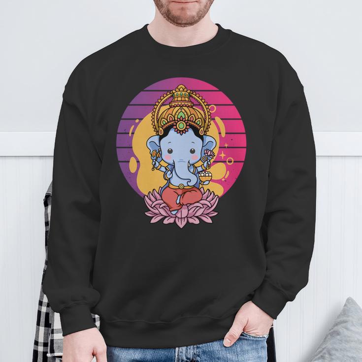 ガネーシャ 象 ヒンドゥー教の神 ガネーシャ 河合主 ガネーシャ 長袖tシャツ スウェットシャツ 高齢者への贈り物