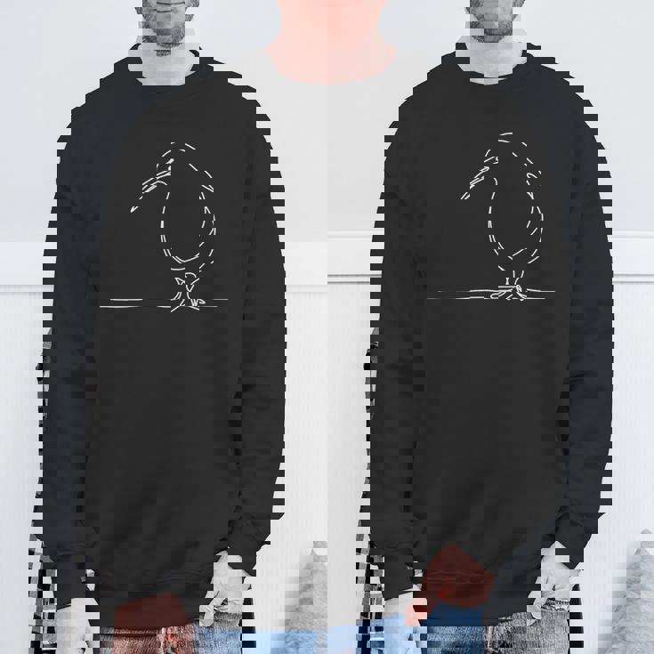 キウイバード ラインアート ミニマリスト ワンライン スウェットシャツ 高齢者への贈り物