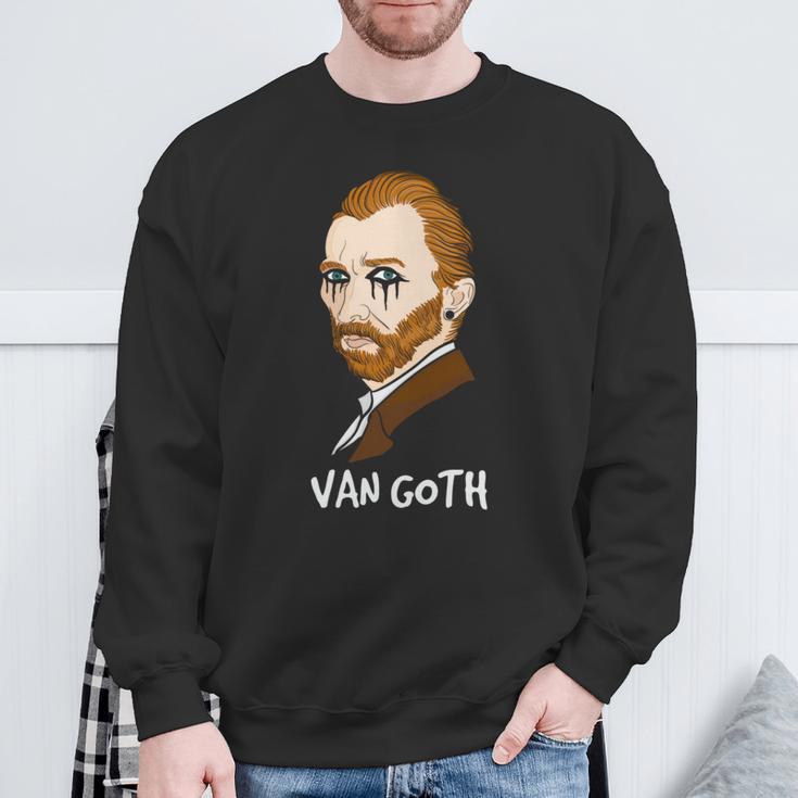 ゴッホ ゴス ポートレート ダーク 美術史 駄洒落ゴシック ユーモア 長袖tシャツ スウェットシャツ 高齢者への贈り物