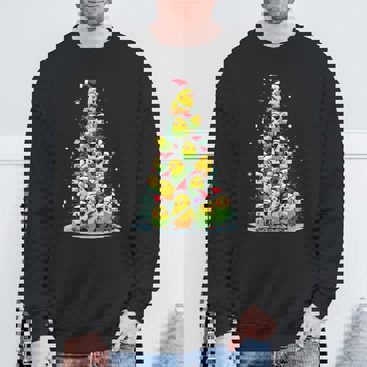 セキセイインコのクリスマス ツリー 面白いセキセイインコ ホリデー セキセイインコ スウェットシャツ 高齢者への贈り物