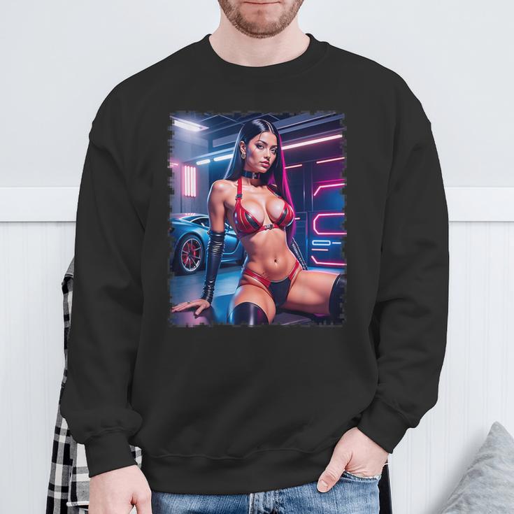 セクシーガールグラフィックtシャツ セクシーラティーナビキニモデル&スポーツカー スウェットシャツ 高齢者への贈り物
