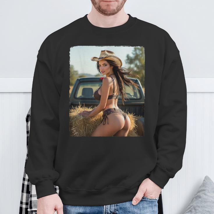 セクシーガールグラフィックtシャツ カウガールピンナップガール 2 スウェットシャツ 高齢者への贈り物
