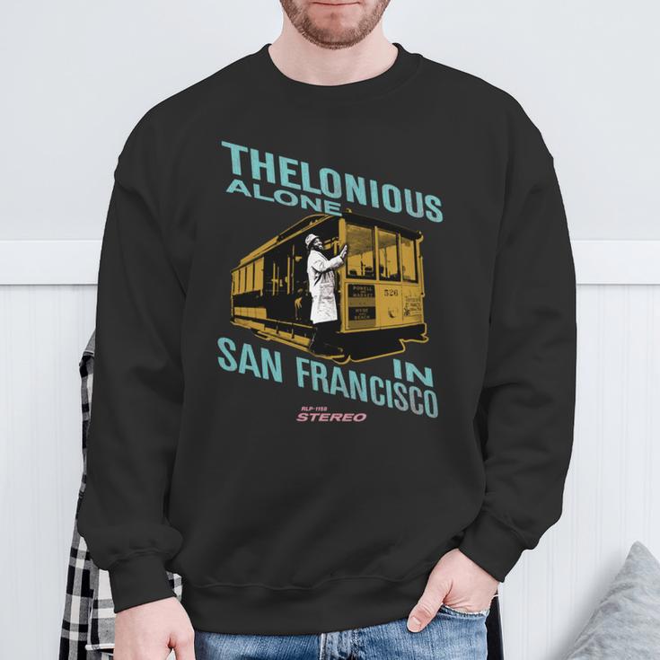 セロニアス・モンク・ジャズ・マーチ サンフランシスコのアローン 長袖tシャツ スウェットシャツ 高齢者への贈り物