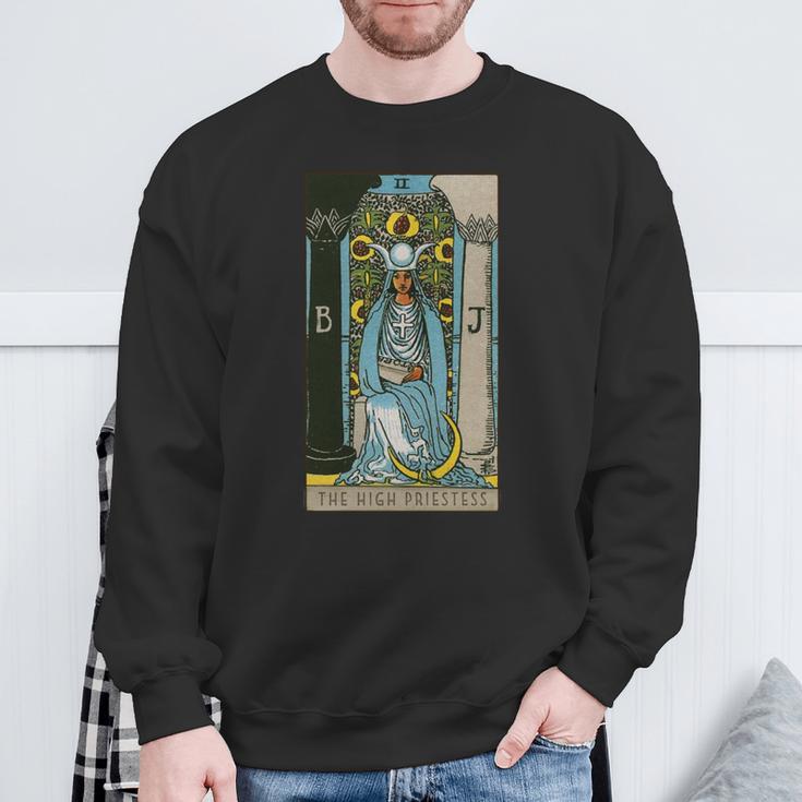 タロットカード The High Priestess ビンテージカード2 長袖tシャツ スウェットシャツ 高齢者への贈り物