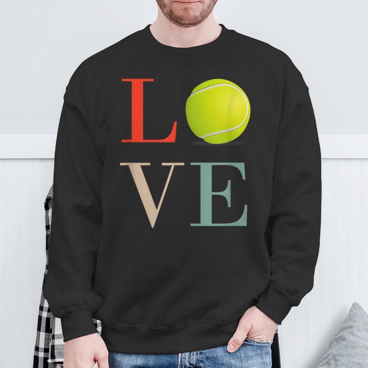 テニス Love バスケ 面白tシャツ おもしろ 服 オリジナル テニス部 おもしろグッズ ネタ メンズ スウェットシャツ 高齢者への贈り物