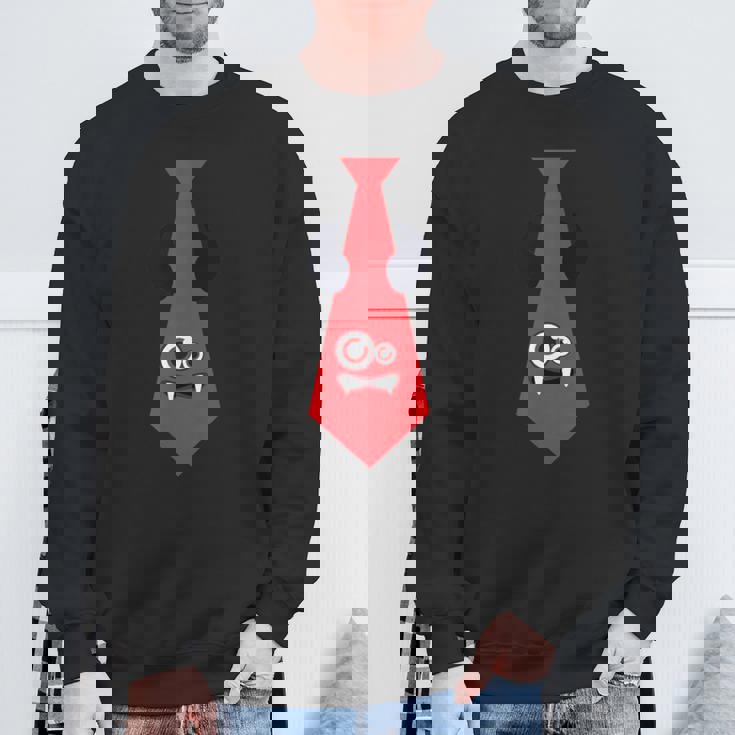 ハロウィン ネクタイ 漫画 モンスター 赤 面白い スウェットシャツ 高齢者への贈り物