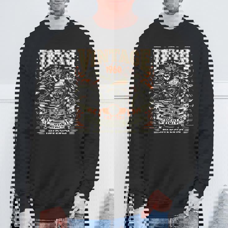 ビンテージ 1960 1960年生まれ 64歳の誕生日 バイクバイカー 長袖tシャツ スウェットシャツ 高齢者への贈り物