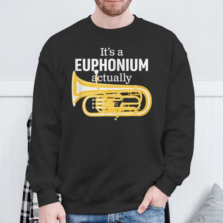 ブラスバンドのユーフォニアム奏者のための面白いユーフォニアムジョーク「 Euphonium Humour 」 スウェットシャツ 高齢者への贈り物