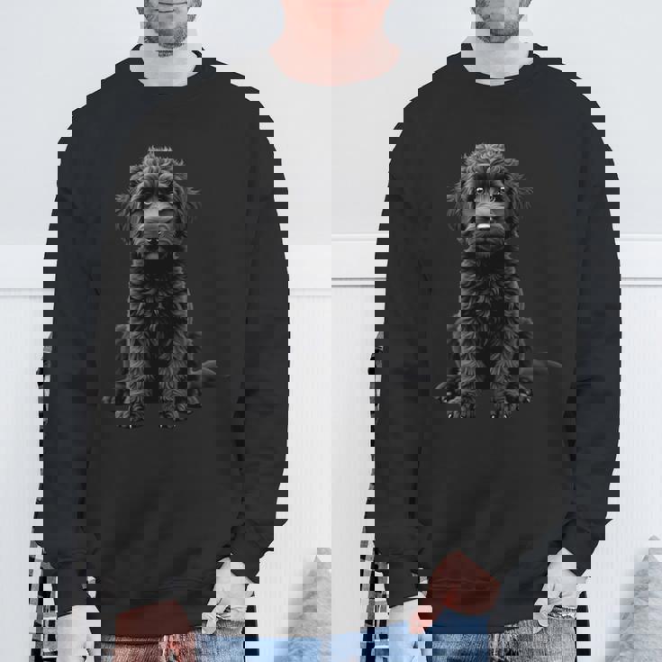 ブラックラブラドゥードル犬のアートデザイン。 長袖tシャツ スウェットシャツ 高齢者への贈り物