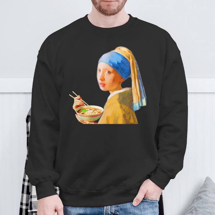 ラーメン 面白いtシャツ おもしろ ネタ フェルメール メンズ 面白い 服 おもしろグッズ グルメ 食べ物 スウェットシャツ 高齢者への贈り物
