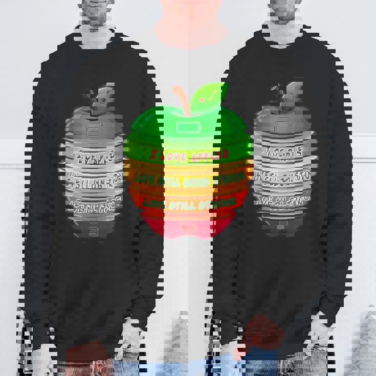 リンゴの力シリーズ リンゴのエネルギー リンゴ スライス 充電 バッテリー 残量 おもしろみ ユニーク スウェットシャツ 高齢者への贈り物