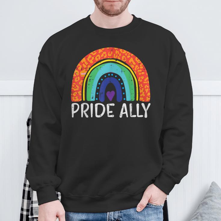 レインボーフラッグ プライド アリー ゲイプライド 月 Lgbtq Ally Lgbt スウェットシャツ 高齢者への贈り物