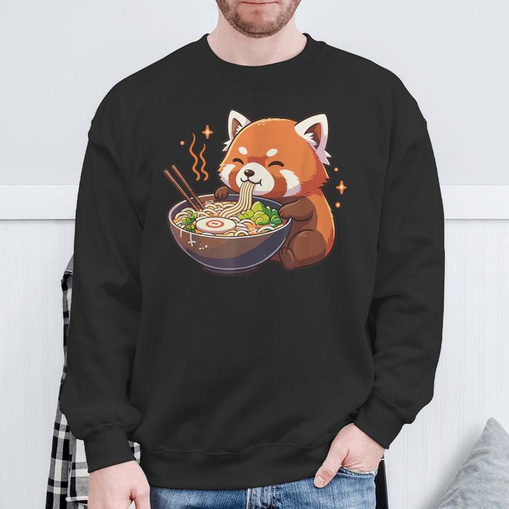 レッサーパンダ ラーメン かわいいレッサーパンダ スウェットシャツ 高齢者への贈り物