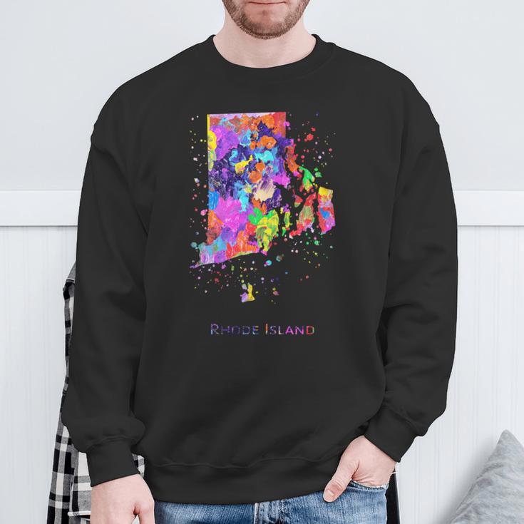 ロードアイランド州の地図 長袖tシャツ スウェットシャツ 高齢者への贈り物