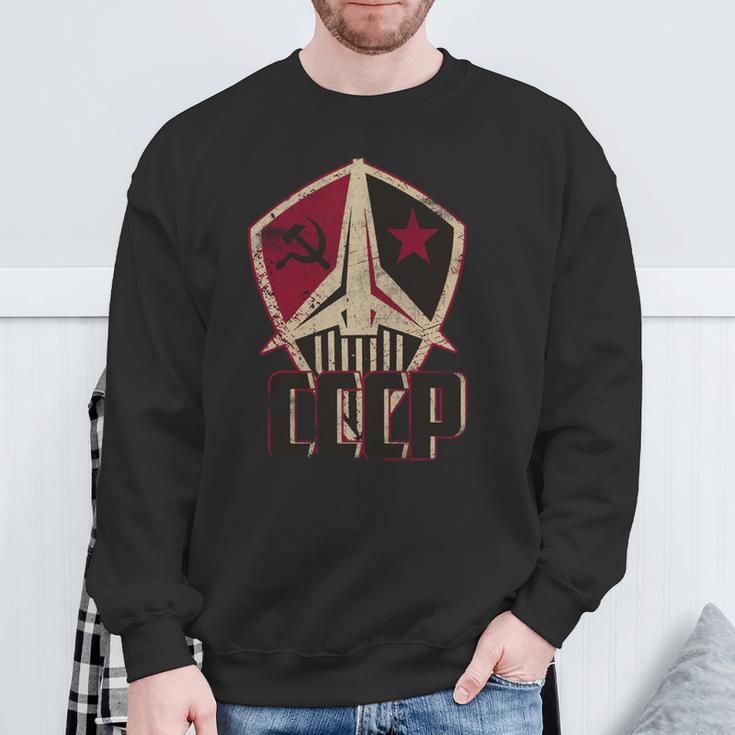 ヴィンテージソビエトロシアソ連スペースレトロアンティーク調cccp 長袖tシャツ スウェットシャツ 高齢者への贈り物