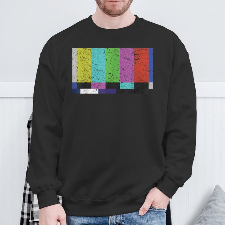 ヴィンテージテレビテストパターンカラーバー グラフィックデザインプレゼント スウェットシャツ 高齢者への贈り物
