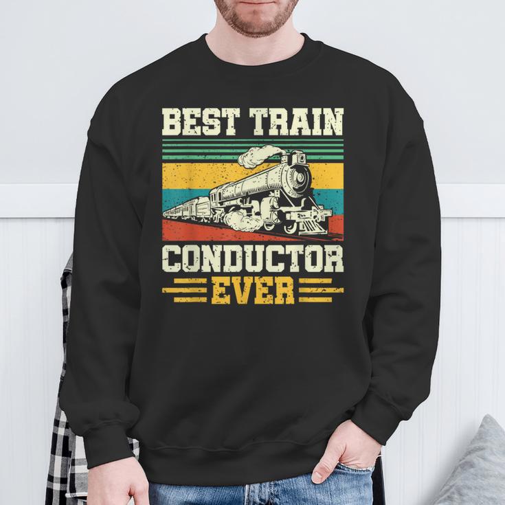 史上最高の電車の車掌 Conductor Railroad スウェットシャツ 高齢者への贈り物