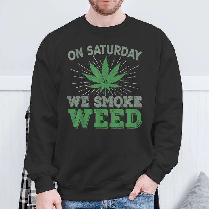 土曜日はwemoke Weeed-鈍いジョイントガンジャディスペンサリーアート スウェットシャツ 高齢者への贈り物