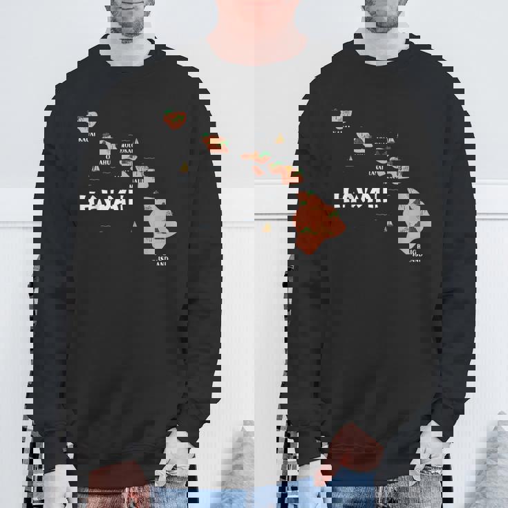 地図 ヴィンテージ お土産 ハワイ諸島 スウェットシャツ 高齢者への贈り物