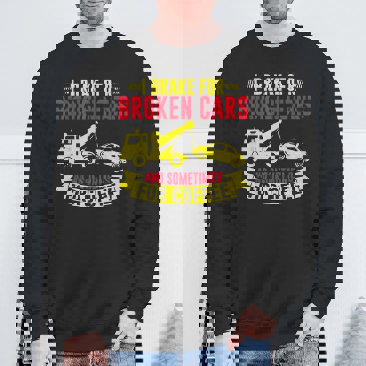 壊れた車や、時にはコーヒーレッカー車にもブレーキをかけます。 スウェットシャツ 高齢者への贈り物