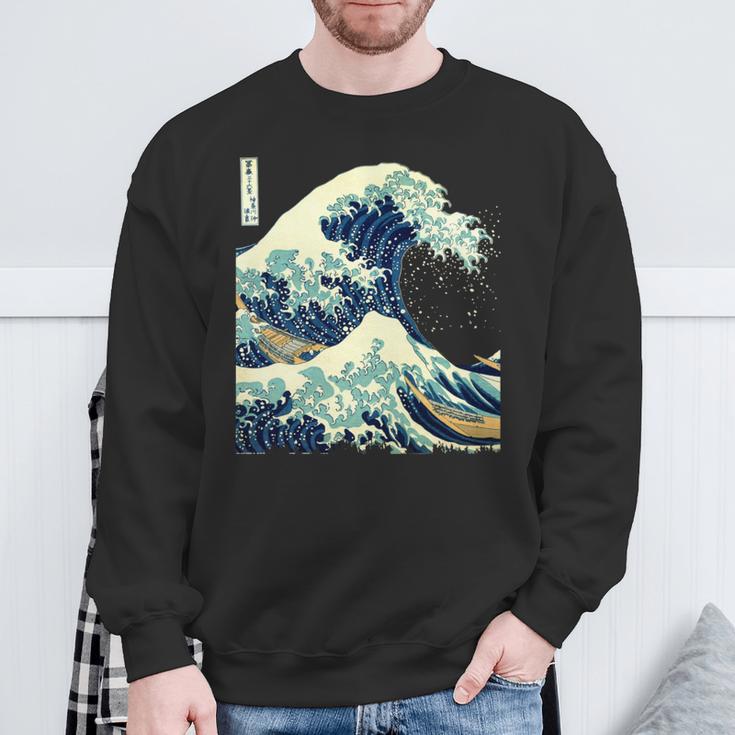 大波 葛飾北斎 名画 おしゃれ 長袖tシャツ スウェットシャツ 高齢者への贈り物