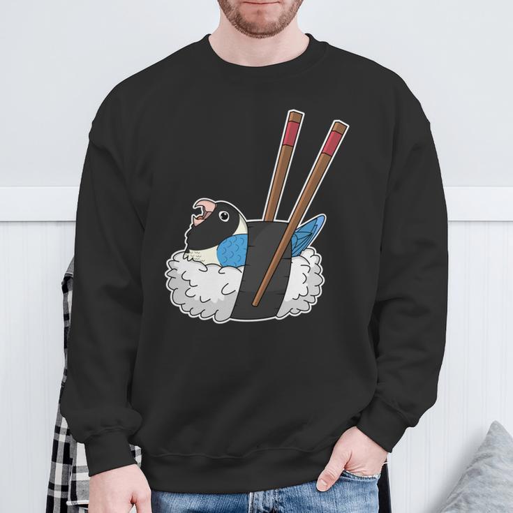 寿司ロール オウム I Kawaii Food I Blue-Masked Lovebird 長袖tシャツ スウェットシャツ 高齢者への贈り物