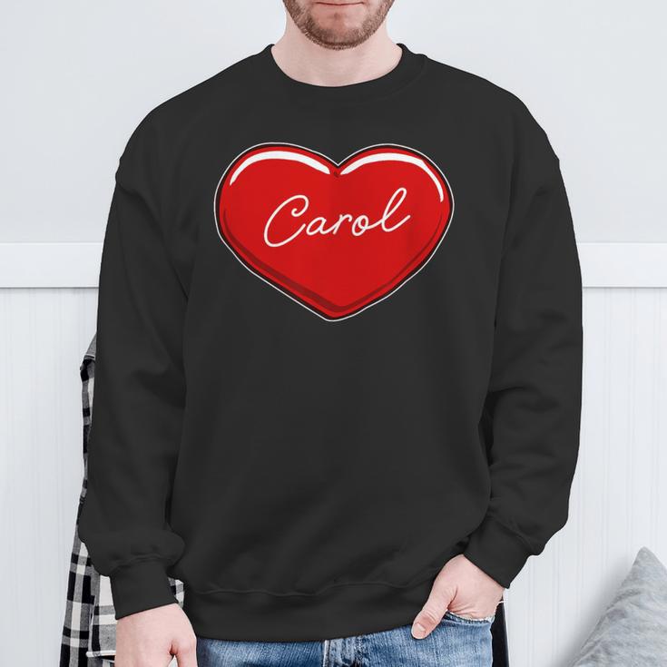 手描きのハートキャロル ファーストネーム ハート I Love Carol スウェットシャツ 高齢者への贈り物