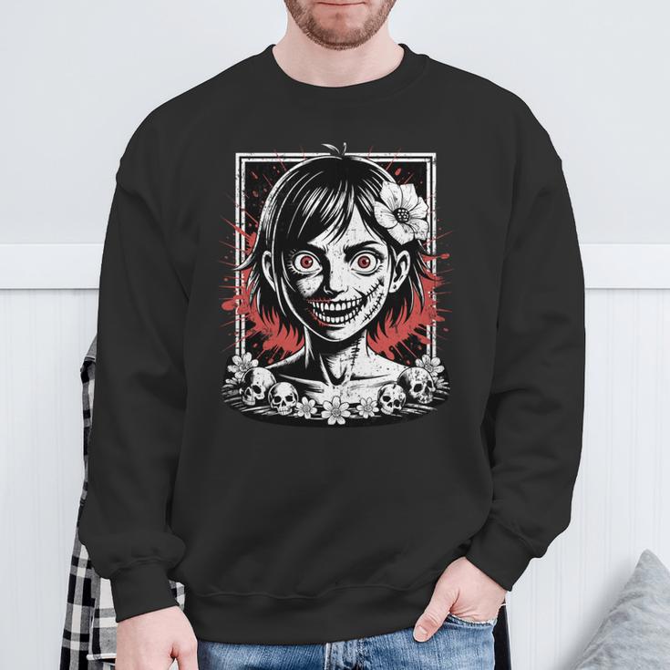 日本のゴス 不気味なエモ Y2k 日本ホラー アニメ 漫画 長袖tシャツ スウェットシャツ 高齢者への贈り物