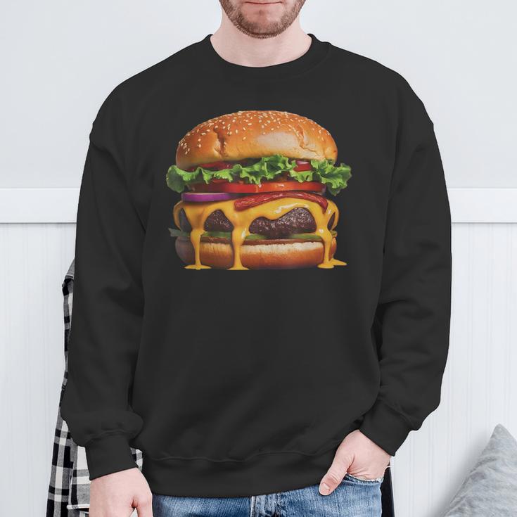美味しそうなハンバーガー スウェットシャツ 高齢者への贈り物