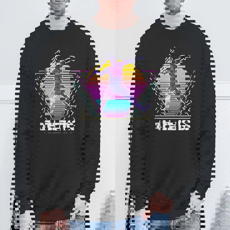 陸上競技 やり投げ スポーツ レトロ ヴィンテージaporwave 90 年代 スウェットシャツ 高齢者への贈り物